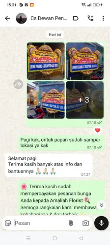 Testimonial Papan Bunga Pernikahan pesanggrahan
