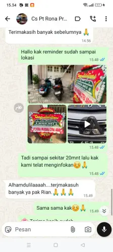 Testimonial Papan Bunga pesanggrahan